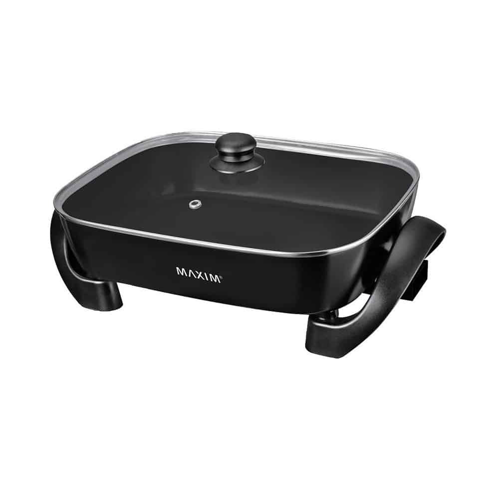 Maxim Kitchenpro Electric Frypan Cooker 29cm with glass lid