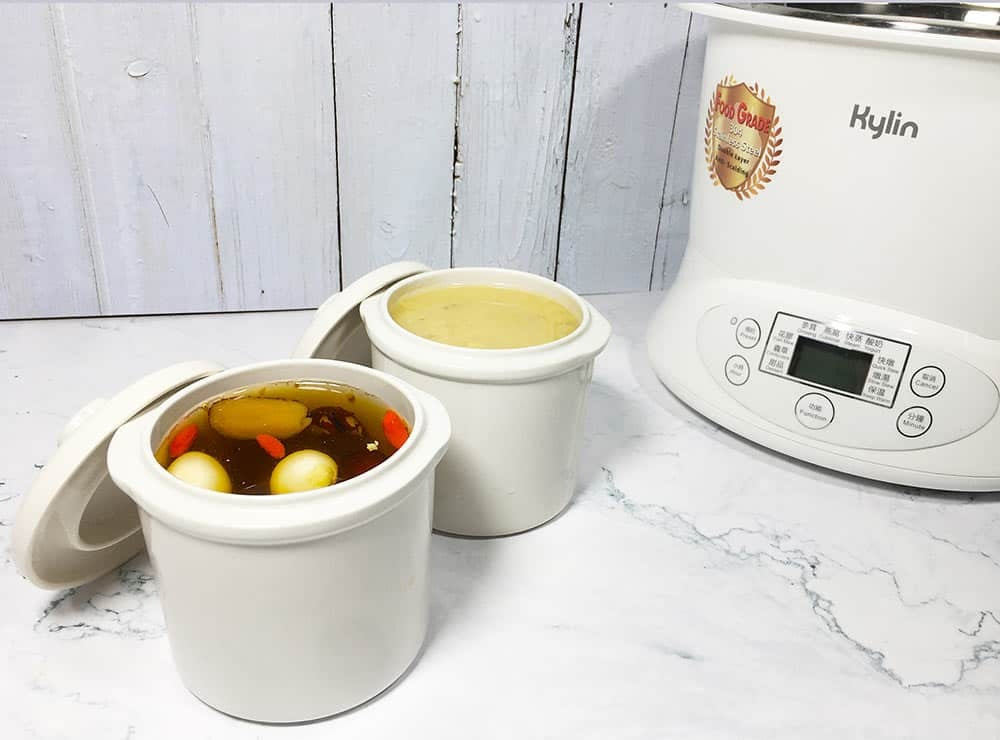 Kylin Electric Slow Cooker Stainless Steel Ceramic Pot Steamer 2.2L With 3 Containers AU-K1022
