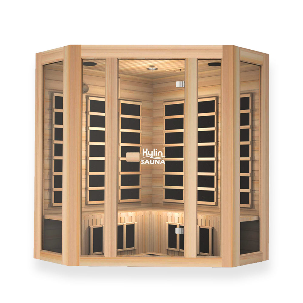 Kylin L-shaped Corner Carbon Far Infrared Sauna Room 4 person - K8401