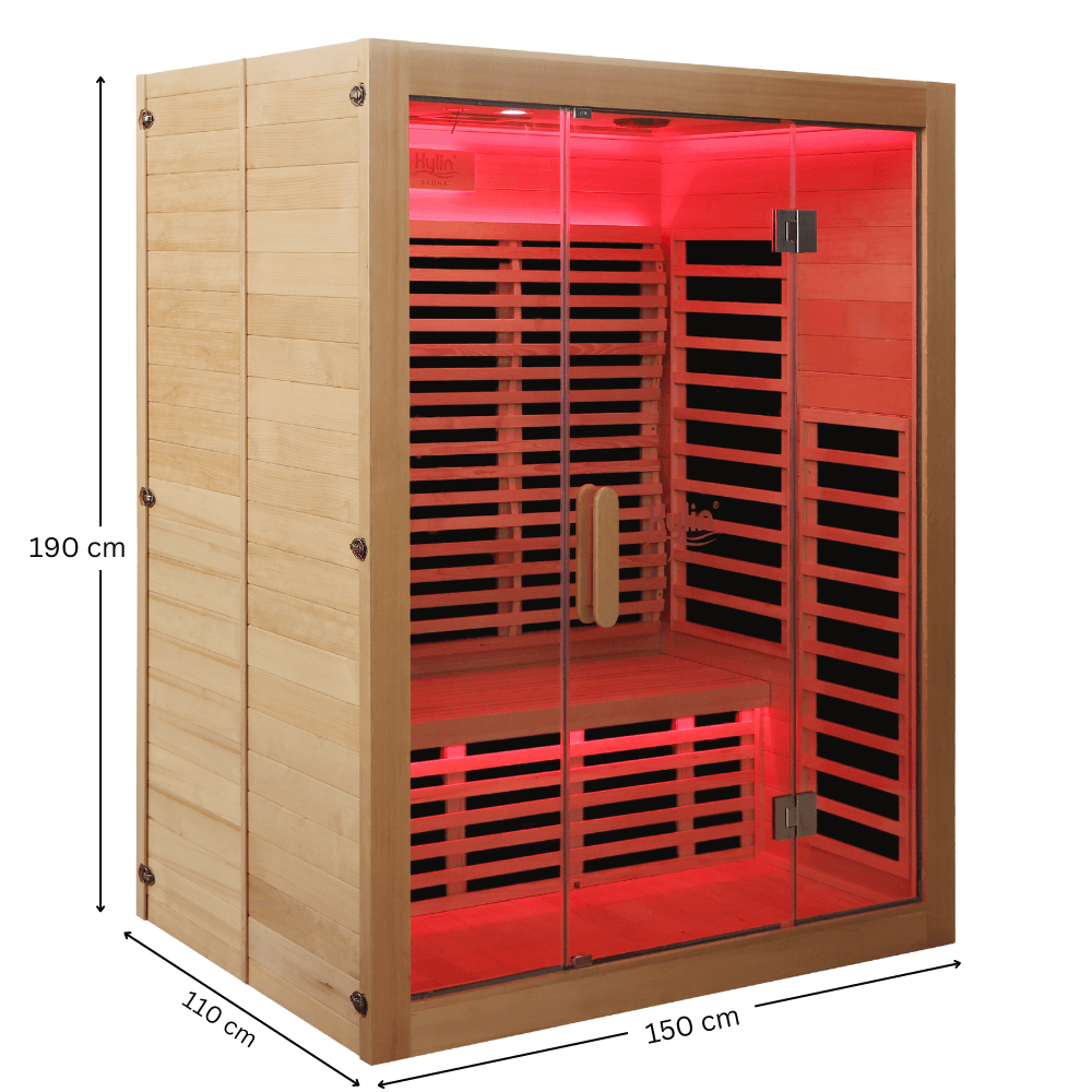 Kylin Low EMF Carbon Infrared Sauna Room 3 Person H6301 (HL-400K)