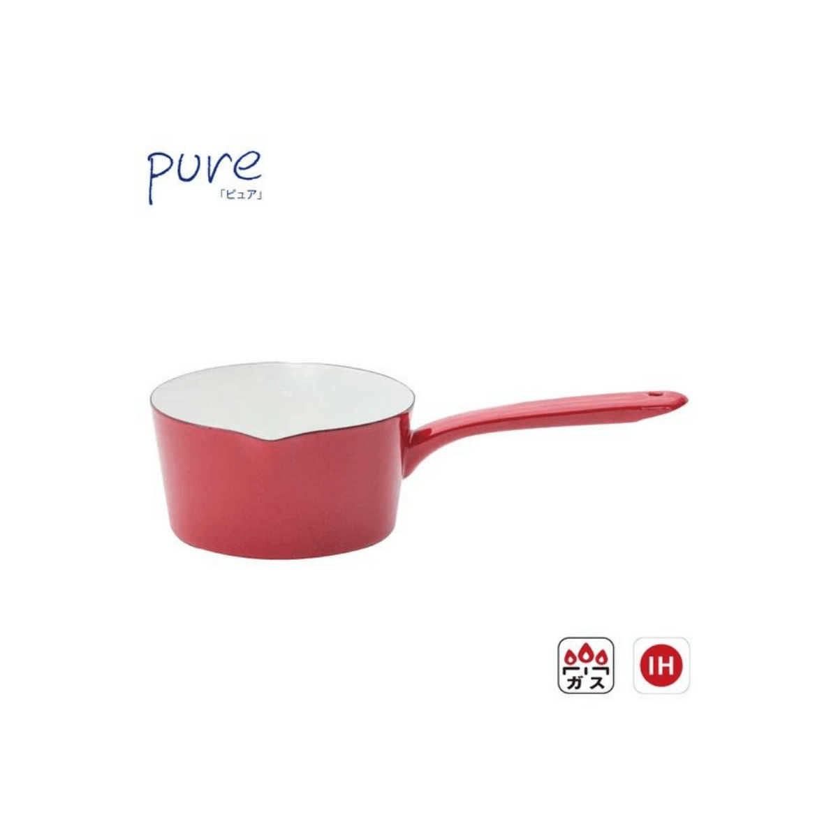 Toyohoro Pure Enamel Milk Pot - 15 cm Red