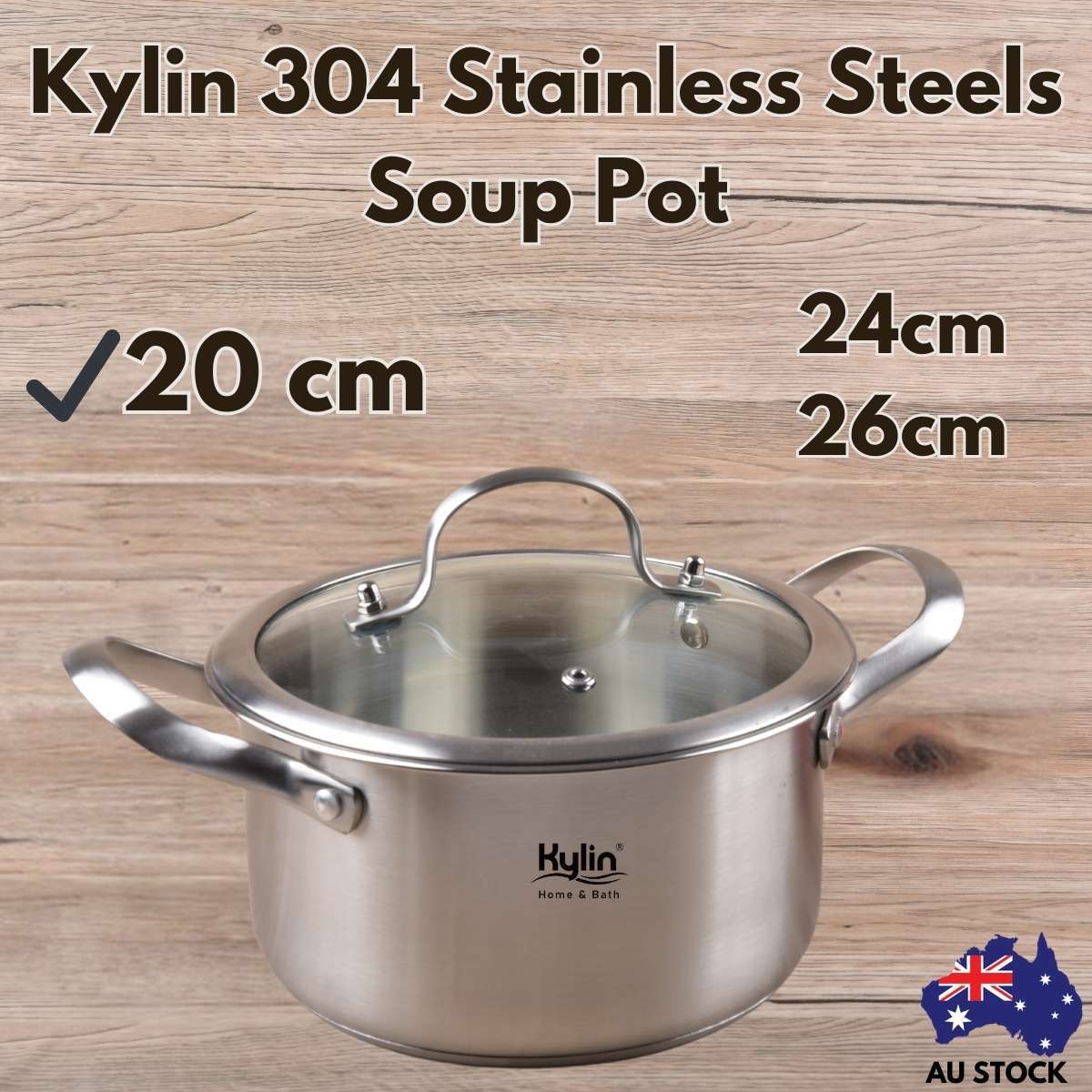 Kylin 304 Stainless Steels Soup Pot, Sauce Pan, Saucepan with lid 20cm