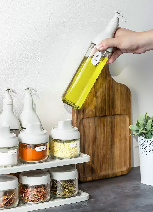 Robo M-Ling Large Capacity 10kg A11 Spice Jug & Oil Bottle 10pc Set - White Kitchen Supplies Condiment Bottle