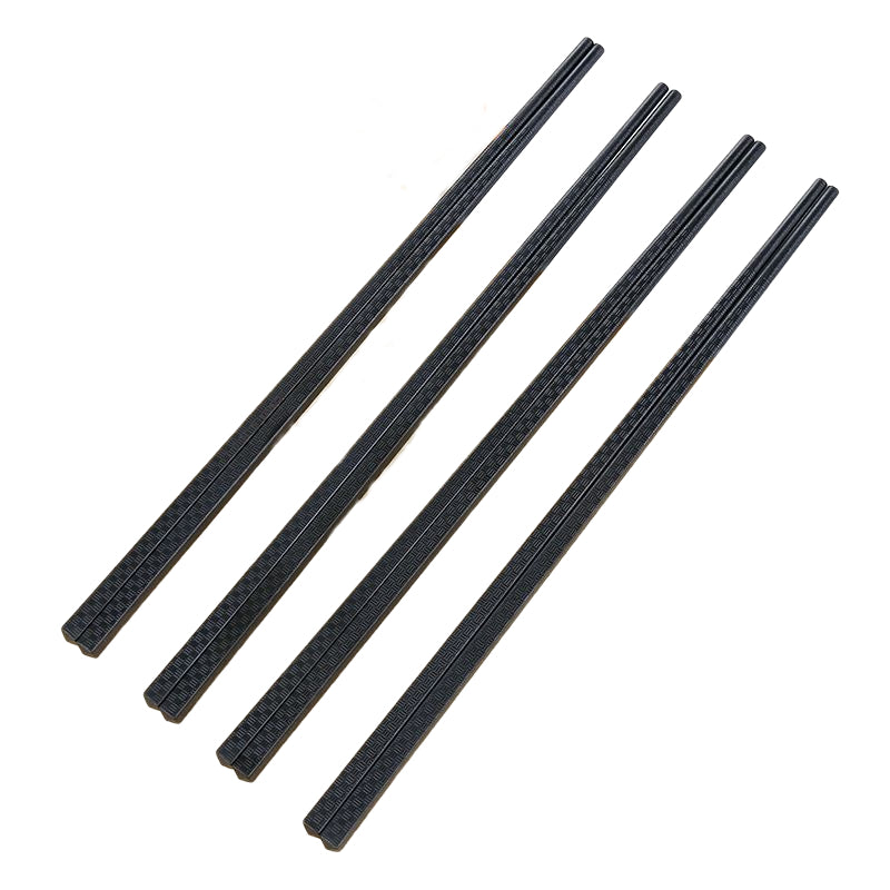 THRJ Bamboo Woven Pattern Alloy Chopsticks 10 Pair 7784