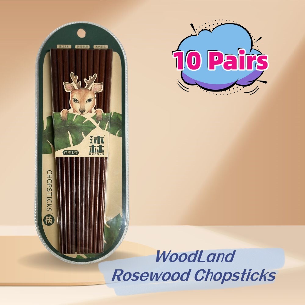 WoodLand Rosewood Chopsticks 10 Pairs KA786