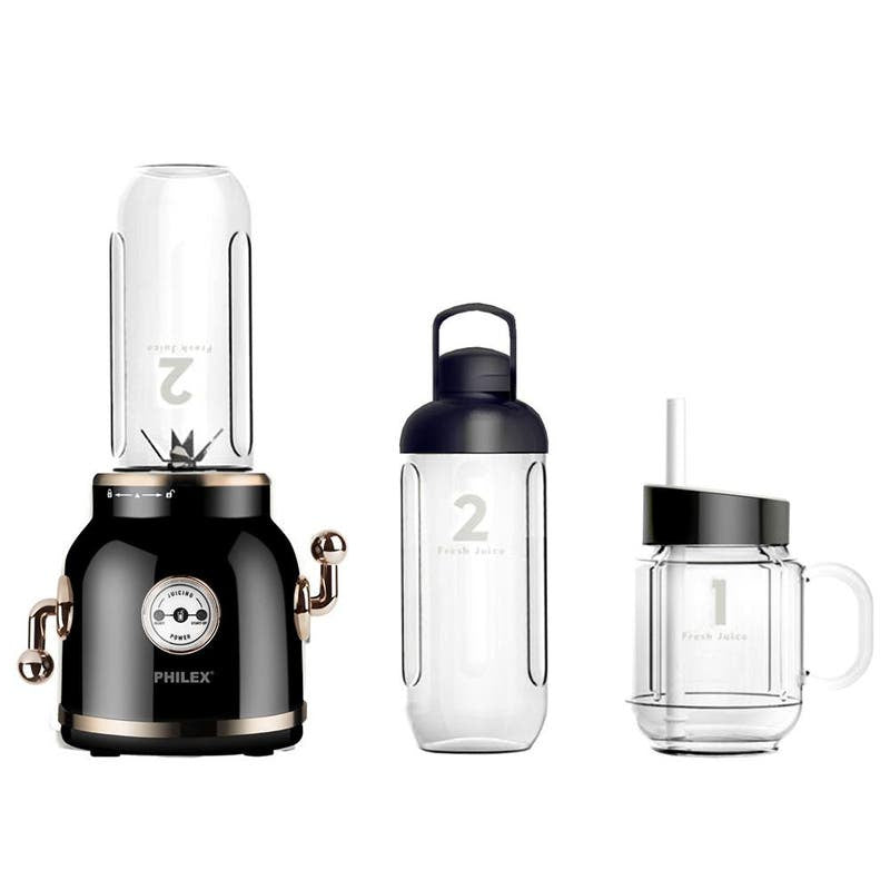 Philex Retro Electric Fruit Blender Smoothies Maker Juice Mixer 600ml-Black