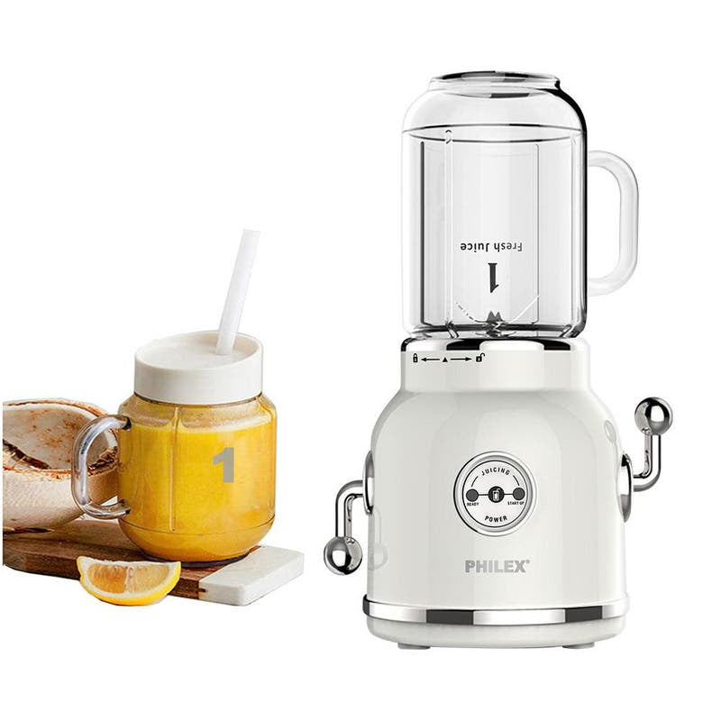 Philex Retro Electric Fruit Blender Smoothies Maker Juice Mixer 600ml-White