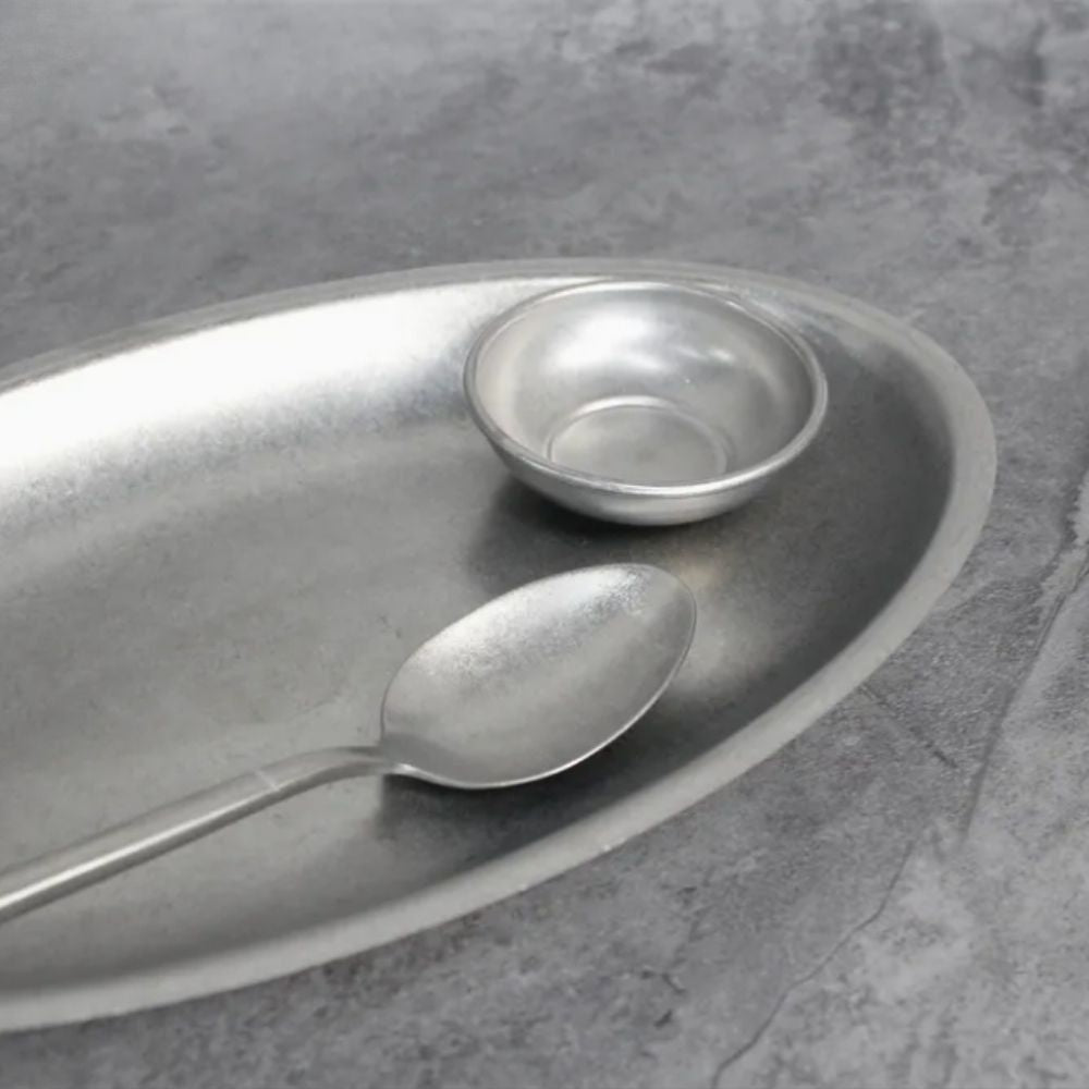 Kylin Korean Retro-Style 304 Stainless Steel Oval Serving Plate 30cm