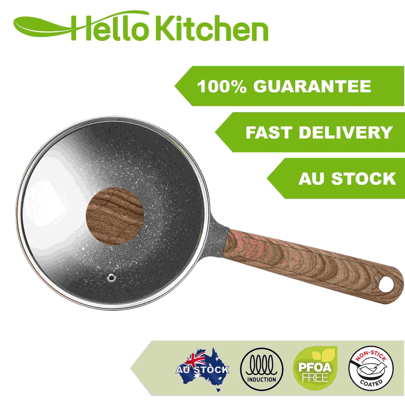 Hello Kitchen Non Stick Marble Saucepan 18cm 20cm