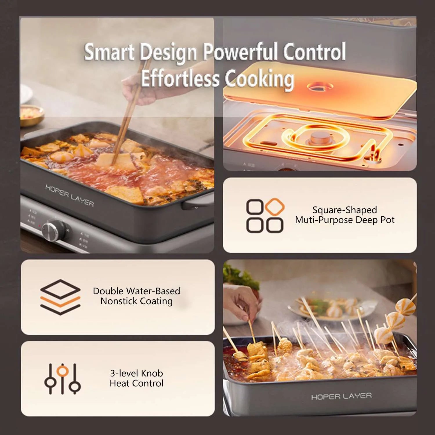 Hoper Layer Electric Multifunction Pot