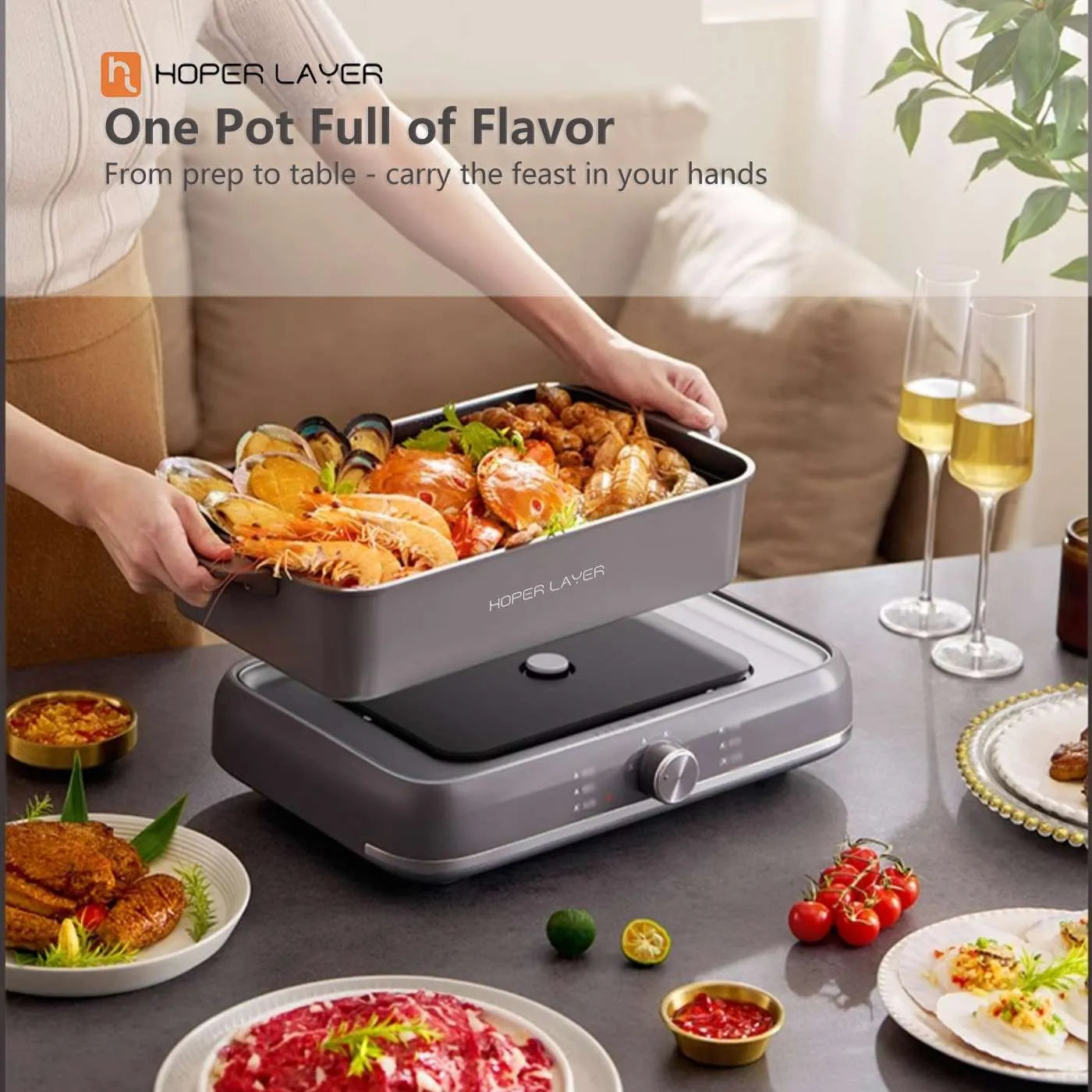 Hoper Layer Electric Multifunction Pot