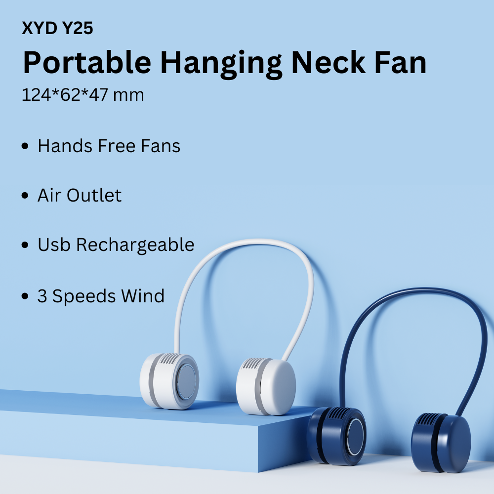 XYD Y25 Portable Hanging Neck Fan - Royal Blue