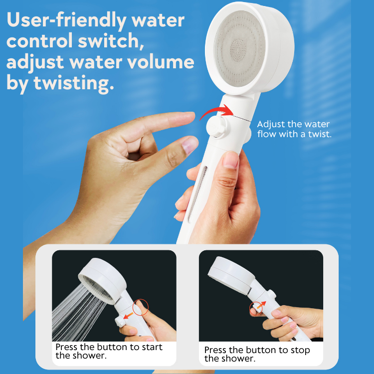 Kylin Home & Bath Series Shower ON-OFF Head Set With Filter & Ceramic Ball
