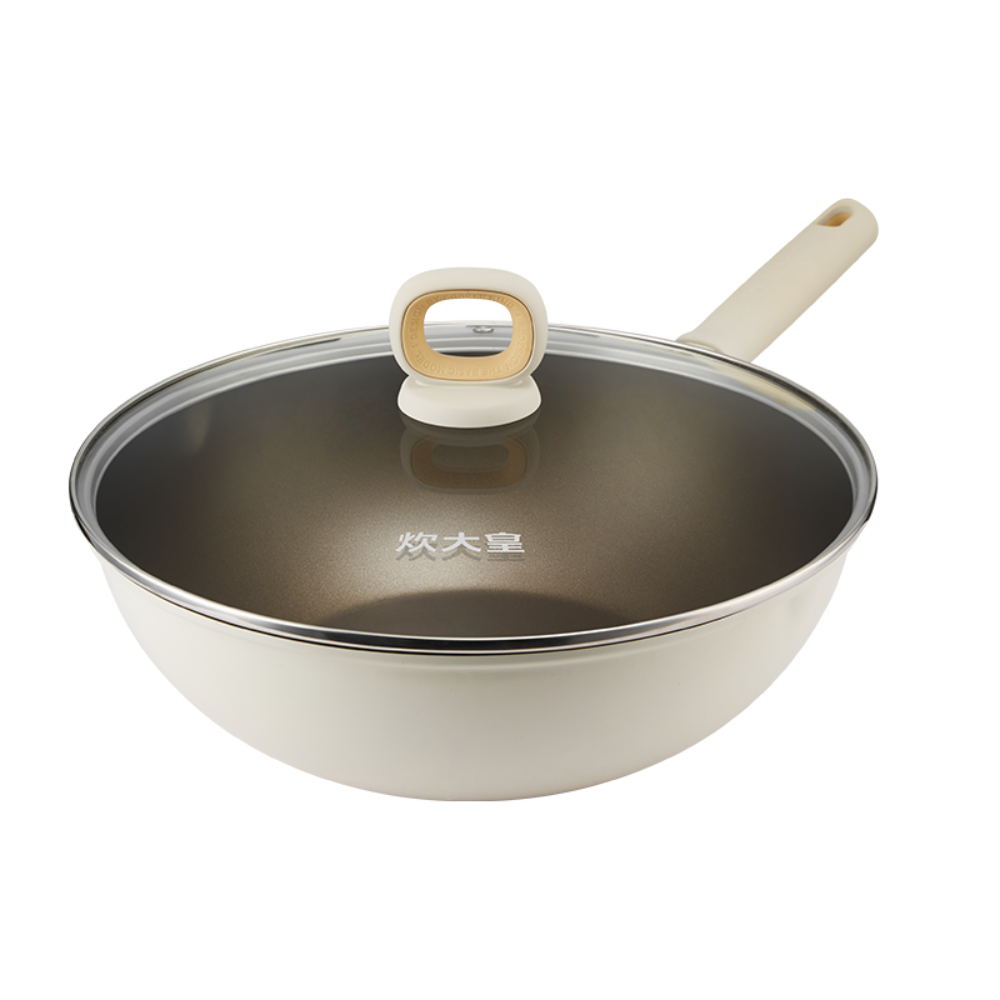 Cooker King White Titanium Wok 32cm | Hello Kitchen