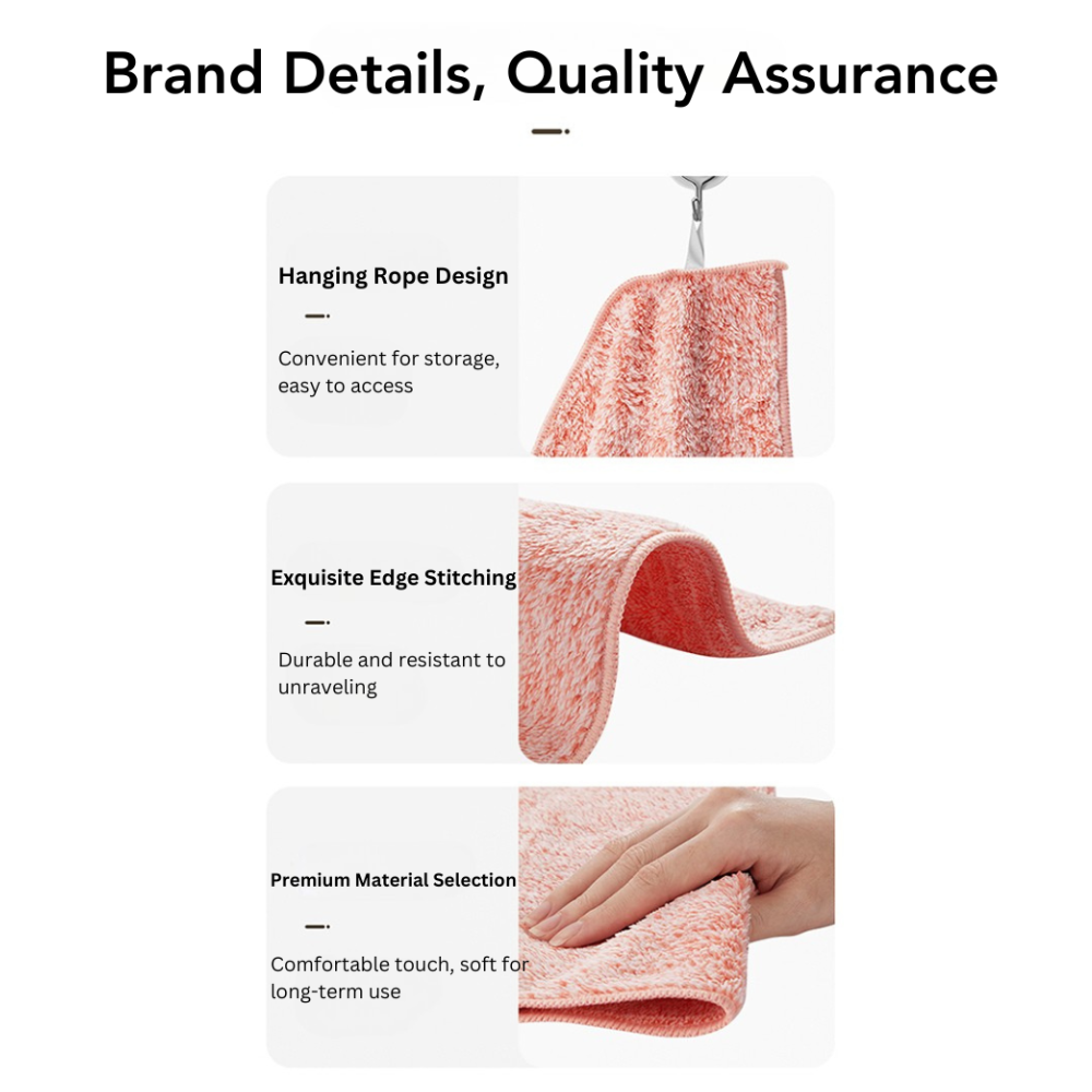 Cooker King Coral Fleece Striped Kitchen Dishcloths 5PC