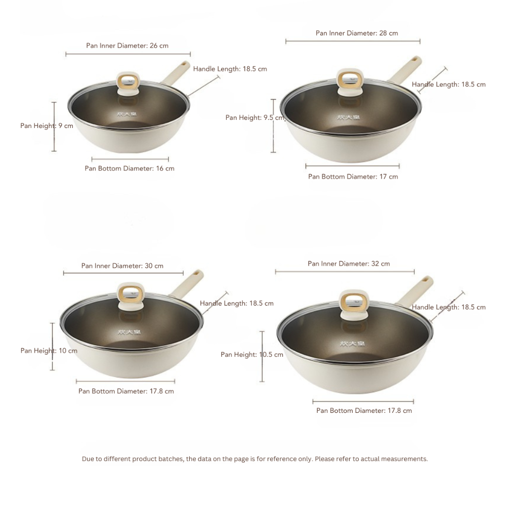Cooker King White Titanium Wok 32cm