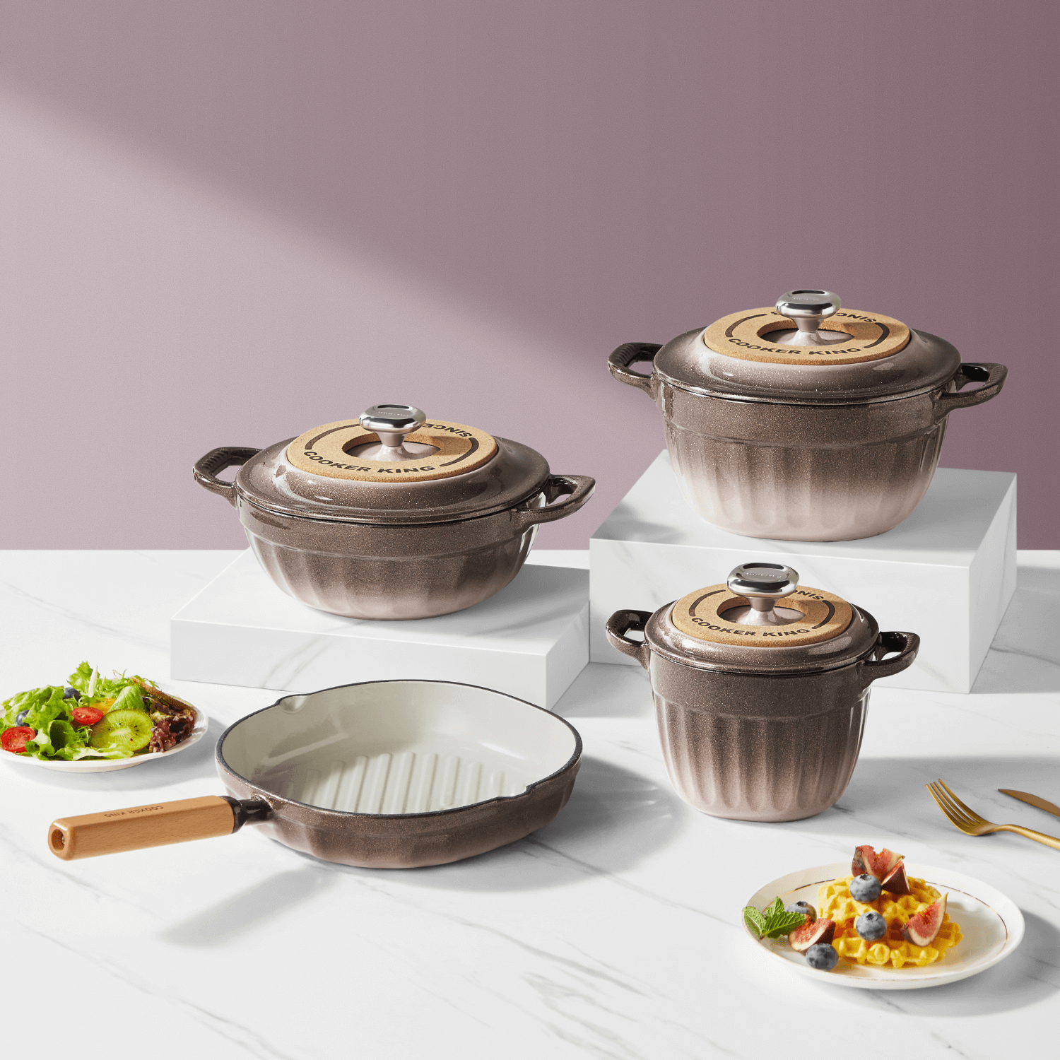 Cooker King Gilded Enamel Soup Pot