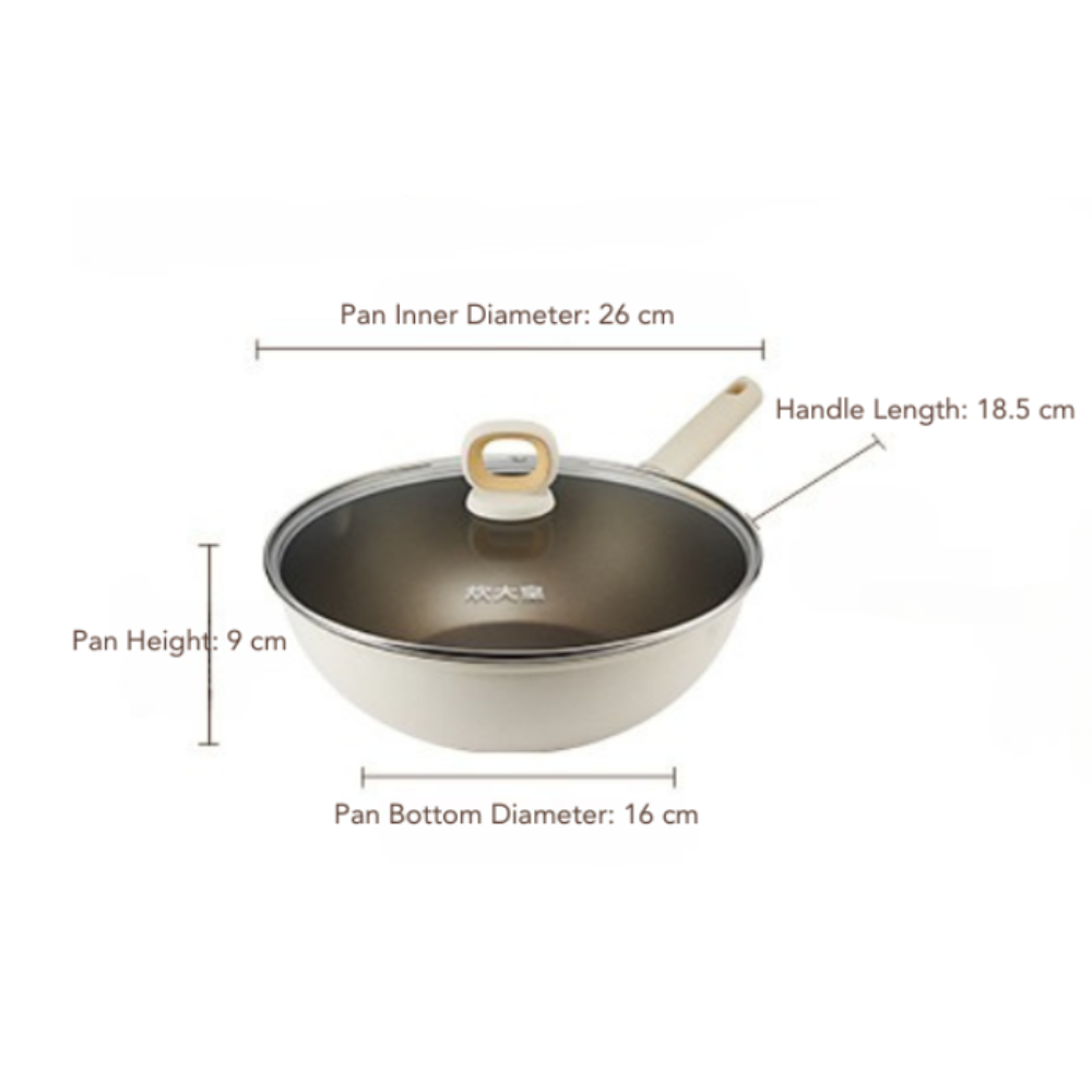 Cooker King White Titanium Wok 26cm