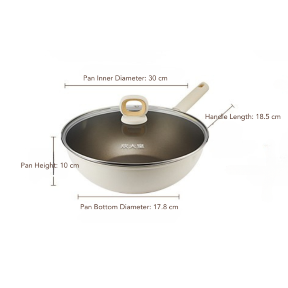 Cooker King White Titanium Wok 30cm