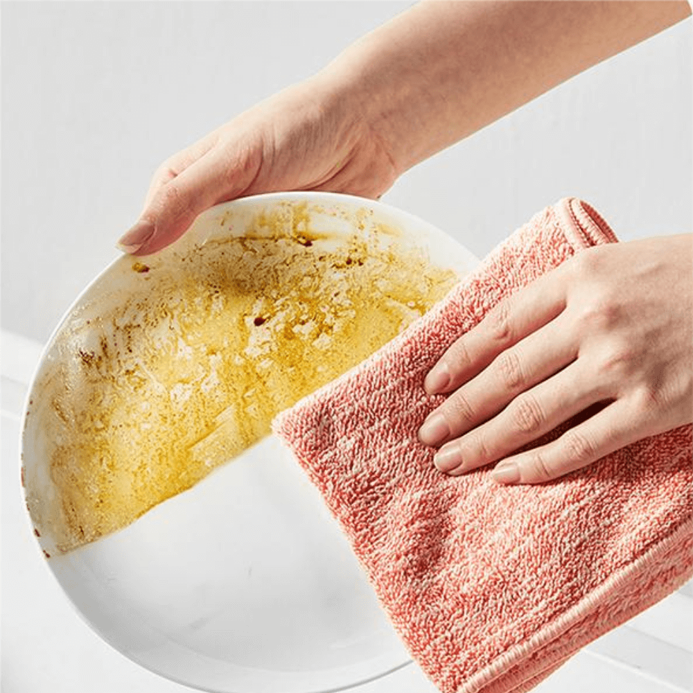 Cooker King Coral Fleece Striped Kitchen Dishcloths 5PC