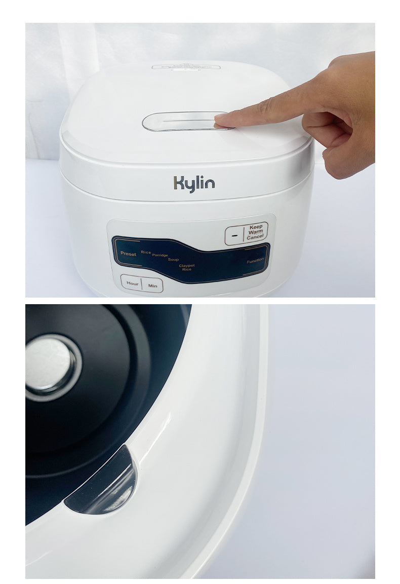 Kylin Electric No Coating Ceramic 4 Cups Rice Cooker 2L White AU-K1020