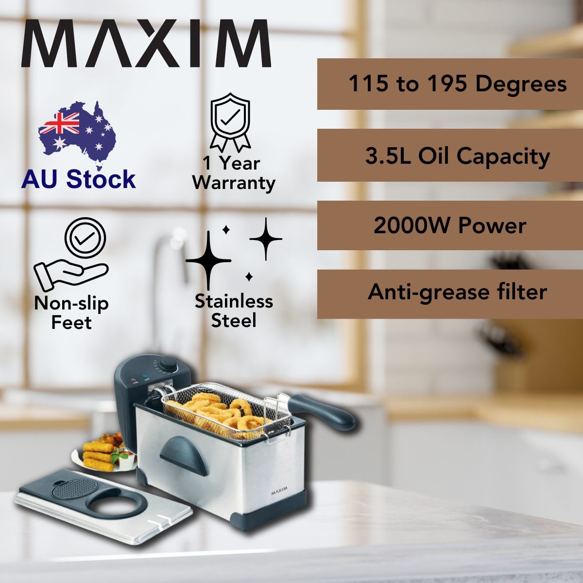 Maxim S/S Deep Fryer 3.5L