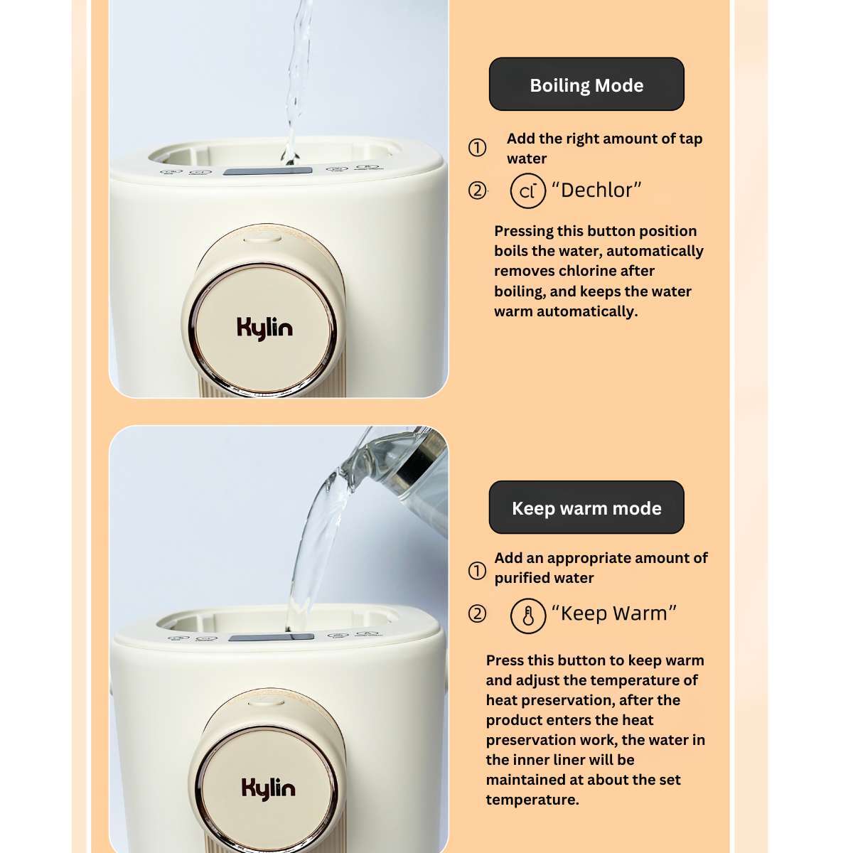 Kylin Electric Thermal Airpot/Instant Hot Water Dispenser 5.0L AU-K6750