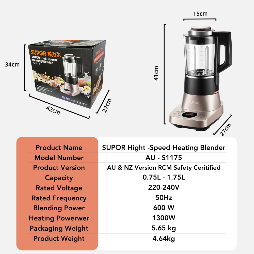 SUPOR Heating Blender 1.75L AU-S1175 (AU&NZ Special Edition)