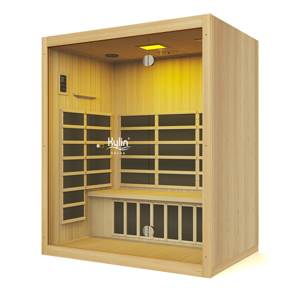 Kylin Panorama Carbon Far Infrared Sauna Room 3 person - K8302