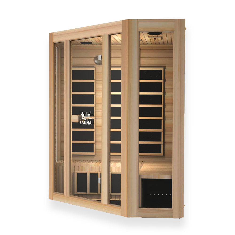 Kylin L-shaped Corner Carbon Far Infrared Sauna Room 4 person - K8401