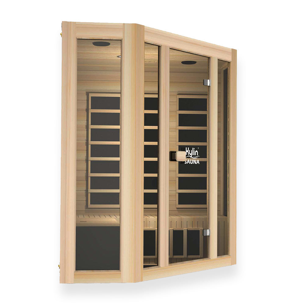 Kylin L-shaped Corner Carbon Far Infrared Sauna Room 4 person - K8401