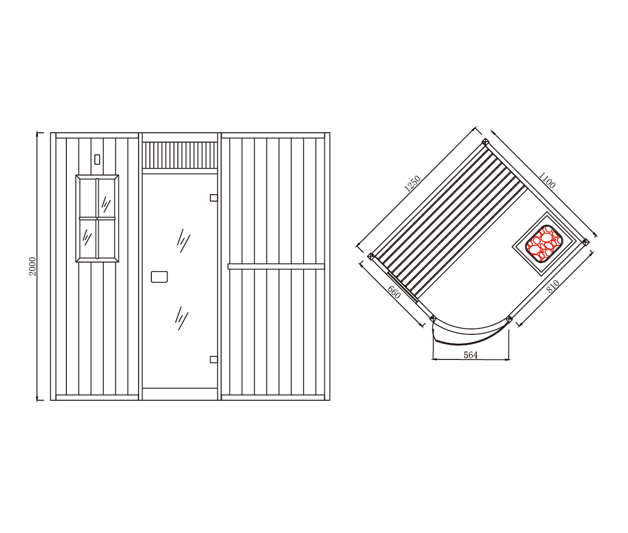 Kylin Steam Sauna Room 3-4 Person NYS-1112