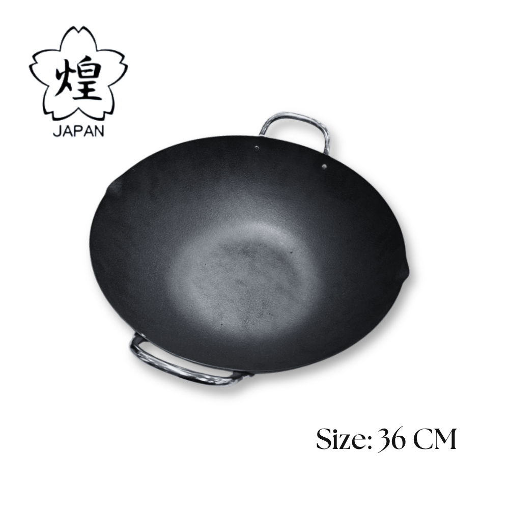 Kirameki Nitriding Processing Double Handle Wok 36cm - 77414