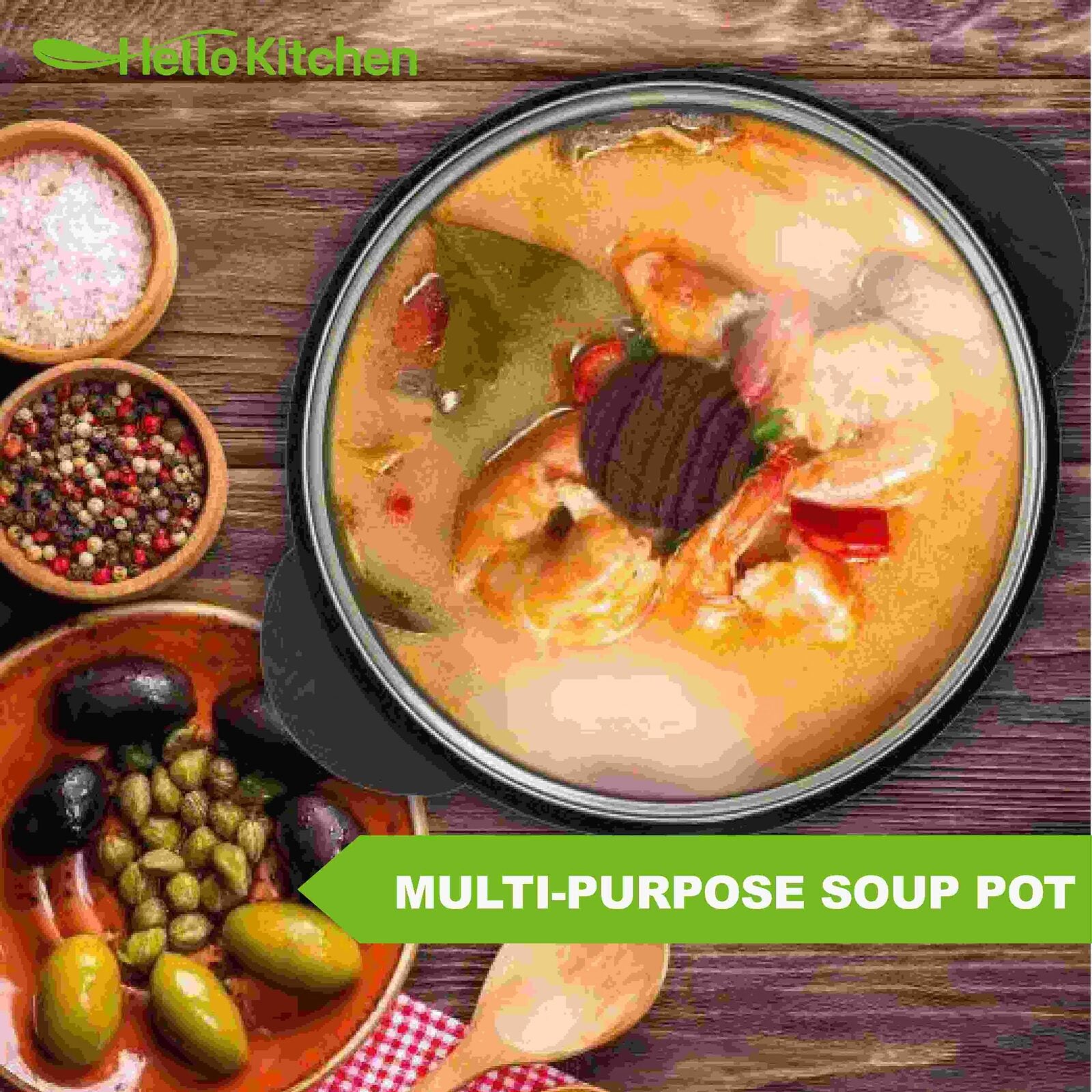 Hello Kitchen Non-stick 24cm Soup Pot  (with steamer) 62399S