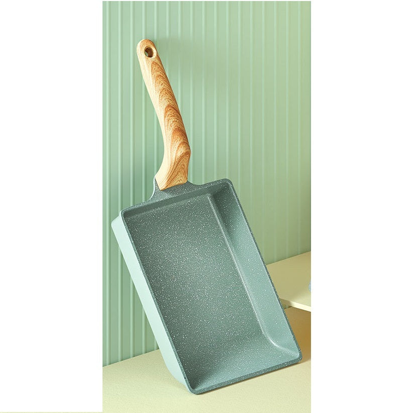 QC 20*15.5cm IH Tamagoyaki Pan With Silicon Handle - Green