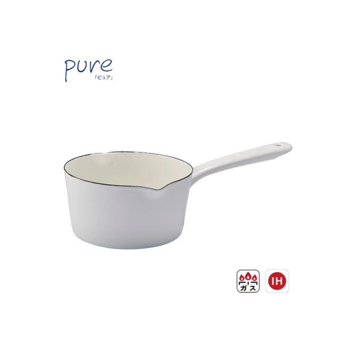 Toyohoro Pure Enamel Milk Pot - 15 cm White