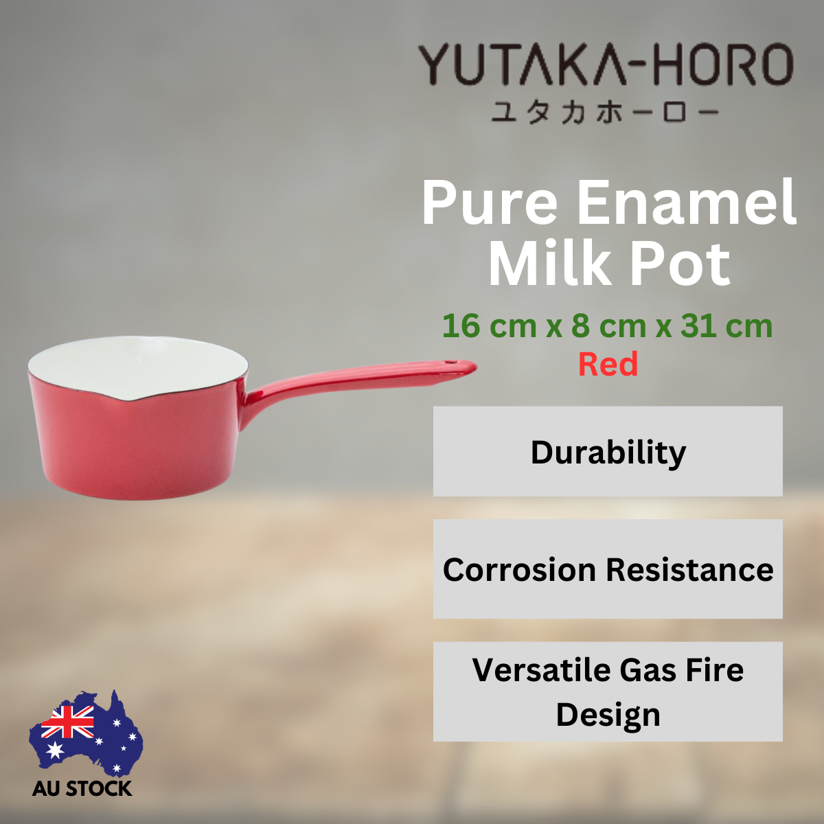 Toyohoro Pure Enamel Milk Pot - 15 cm Red