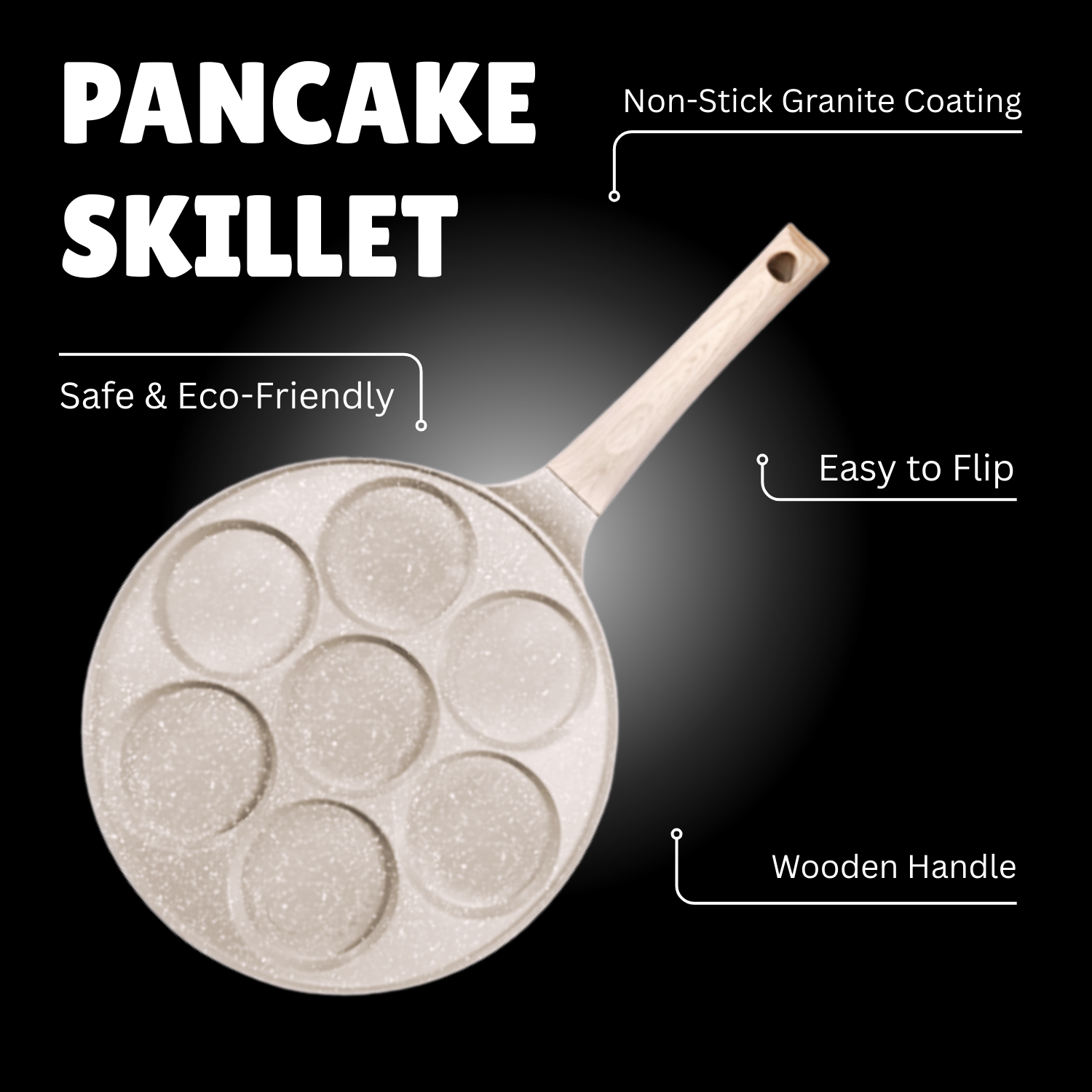 Synmore 26.5cm Pancake Skillet with Wooden Handle