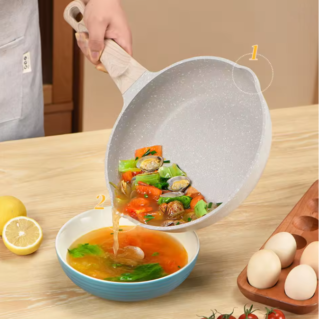 Synmore Granite Non-Stick Frypan with Wooden Handle 28cm