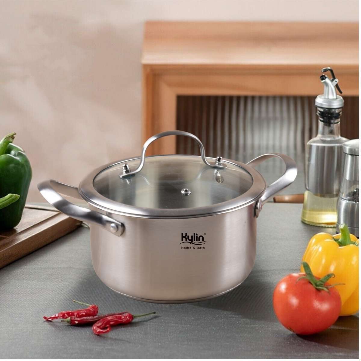 Kylin 304 Stainless Steels Soup Pot, Sauce Pan, Saucepan with lid 20cm