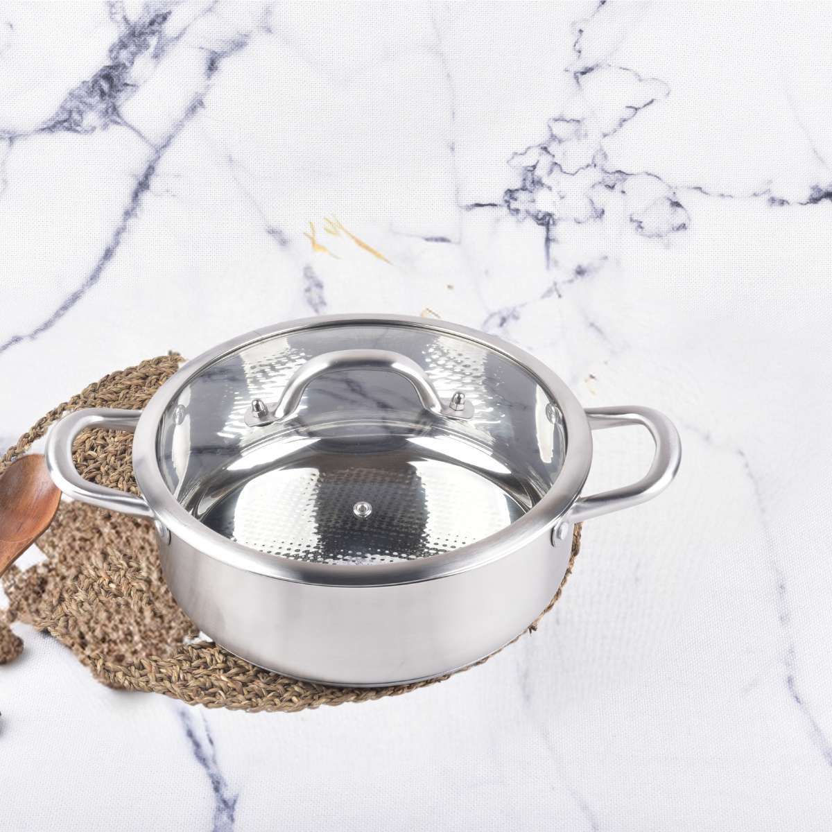 Kylin 304 Stainless Steels Shabu Single Hot Pot, Cooking Pot With Lid 28CM