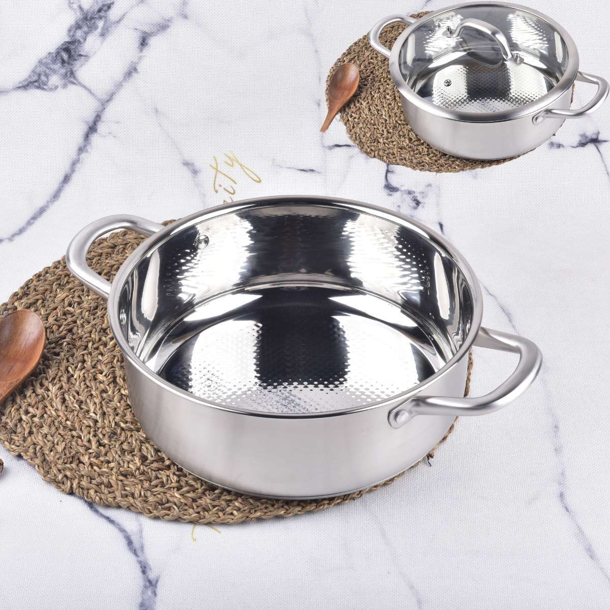Kylin 304 Stainless Steels Shabu Single Hot Pot, Cooking Pot With Lid 28CM