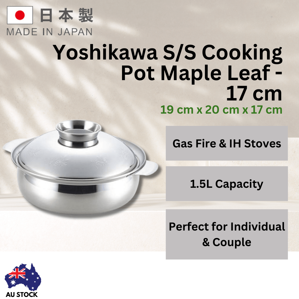 Yoshikawa S/S Cooking Pot Maple Leaf - 17 cm