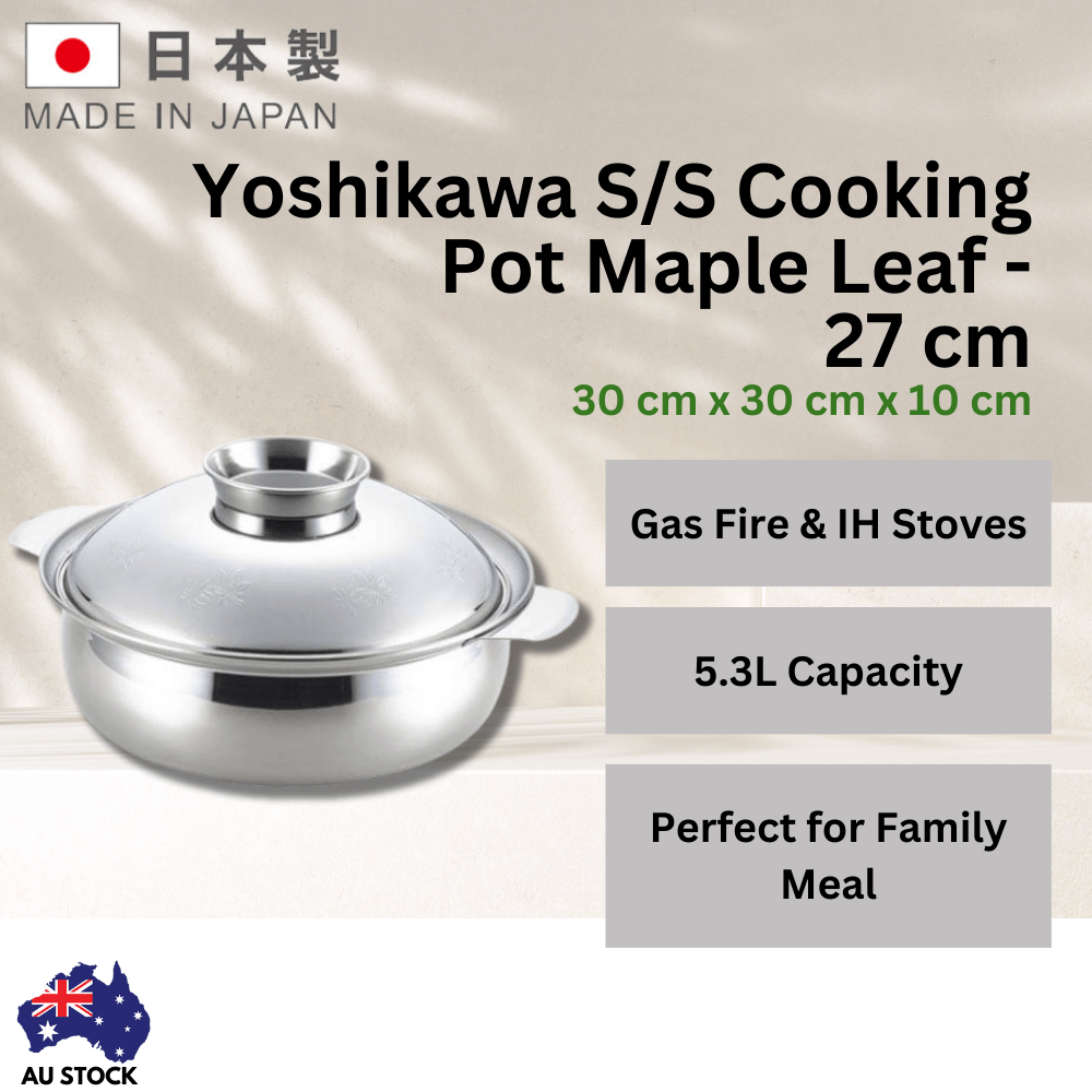 Yoshikawa S/S Cooking Pot Maple Leaf - 27 cm
