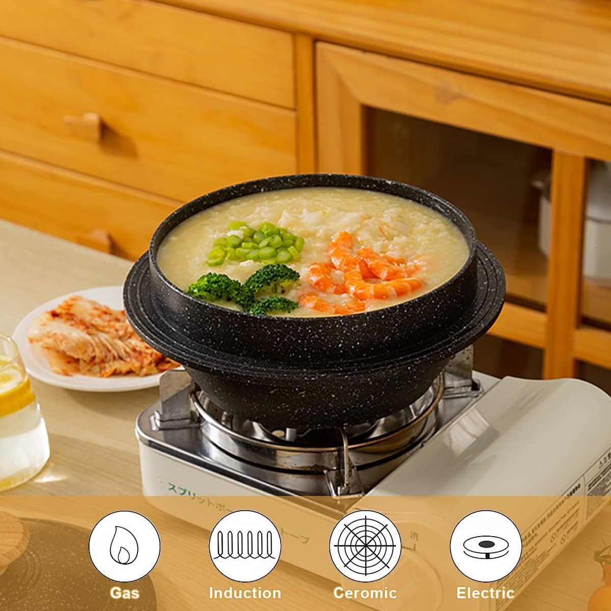 Masker Korean Cooking Bibimbap Stone Pot 18cm - Black