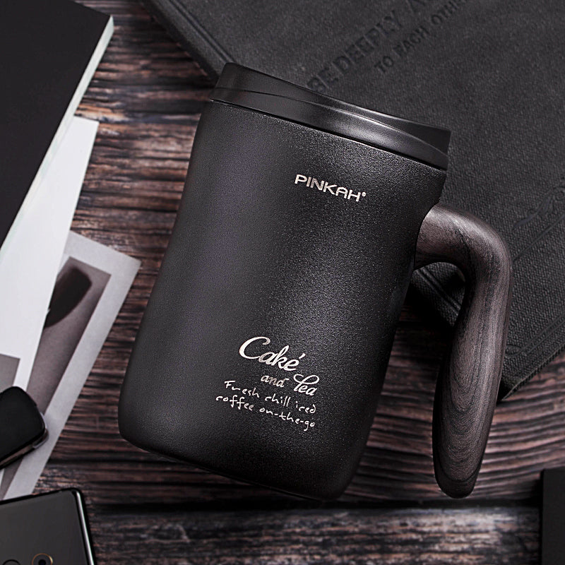 Pinkah PJ-3224 Coffee Vaccum Drink Milk Container Bottle 470ml - Black