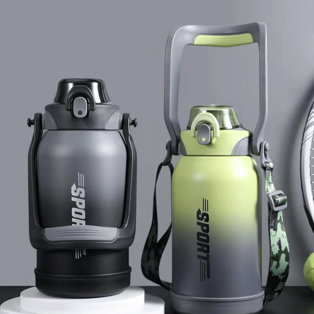 Pinkah PJ-3671 1.5L 316 S/S Sport Vaccum Bottle With Straw - Green