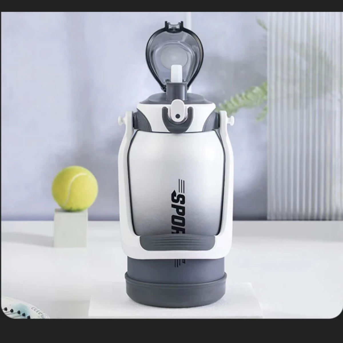 Pinkah PJ-3671 1.5L 316 S/S Sport Vaccum Bottle With Straw - Blue