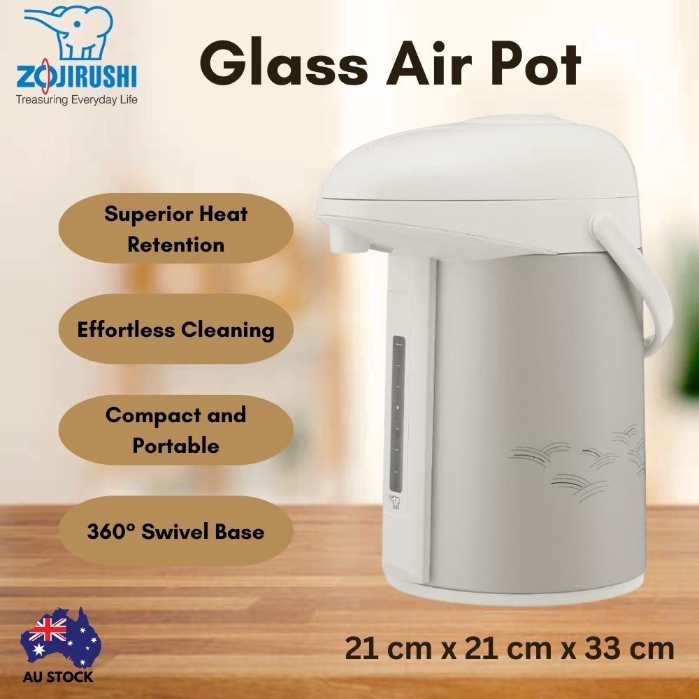 Zojirushi AB-RY22-SM 2.2L Glass Thermal Air Pot Matt Silver