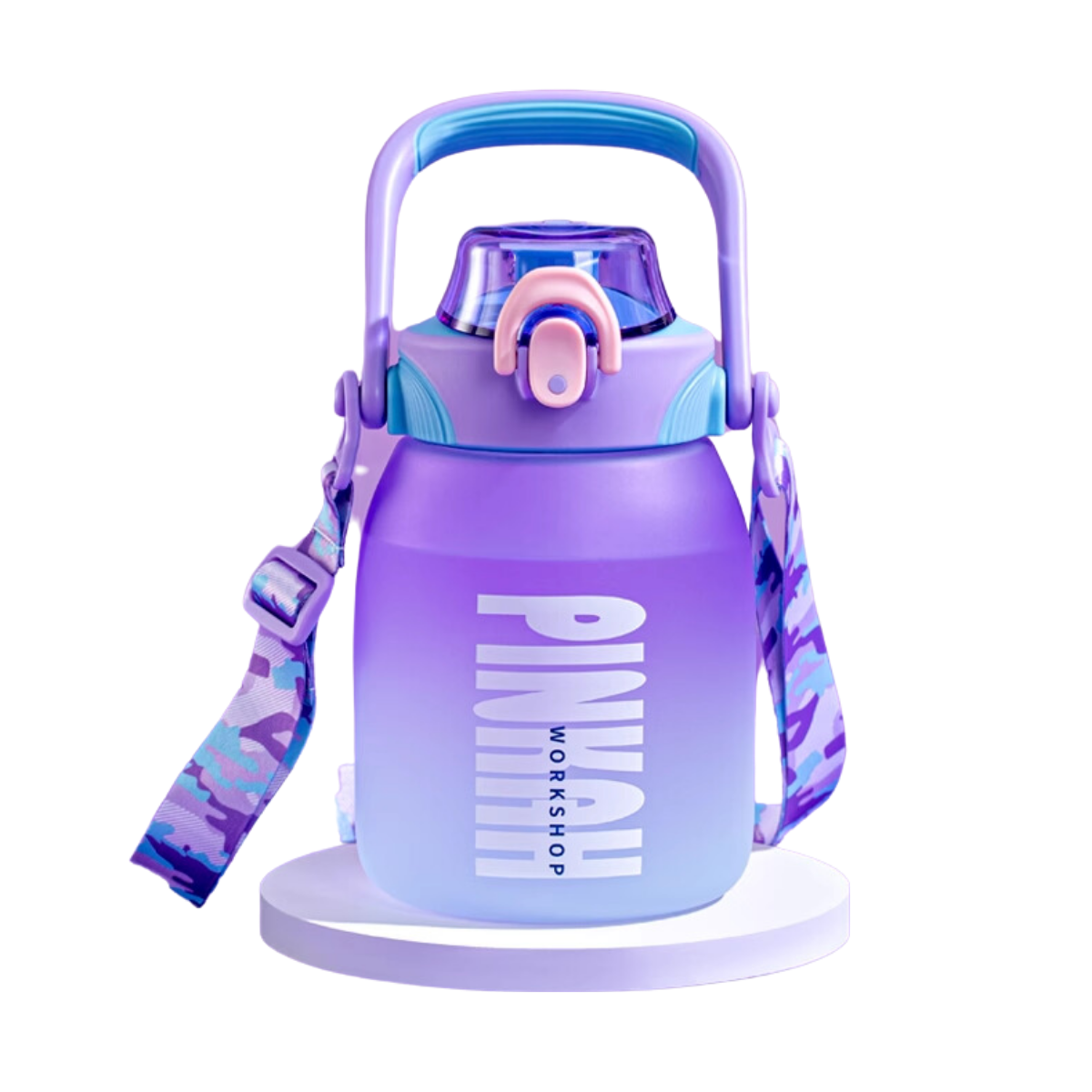 Pinkah PJ-778 1L Portable Tritan Bottle With Straw - Purple